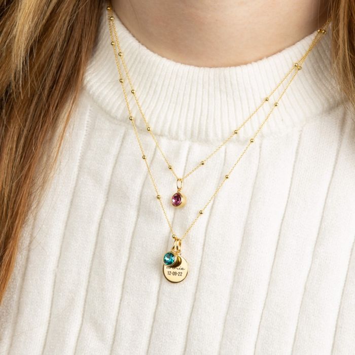 Silver Gold Plated Disc Pendant