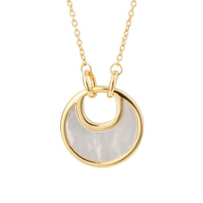 Fiorelli - Crescent Mother of Pearl Necklace with Yellow Gold Plating