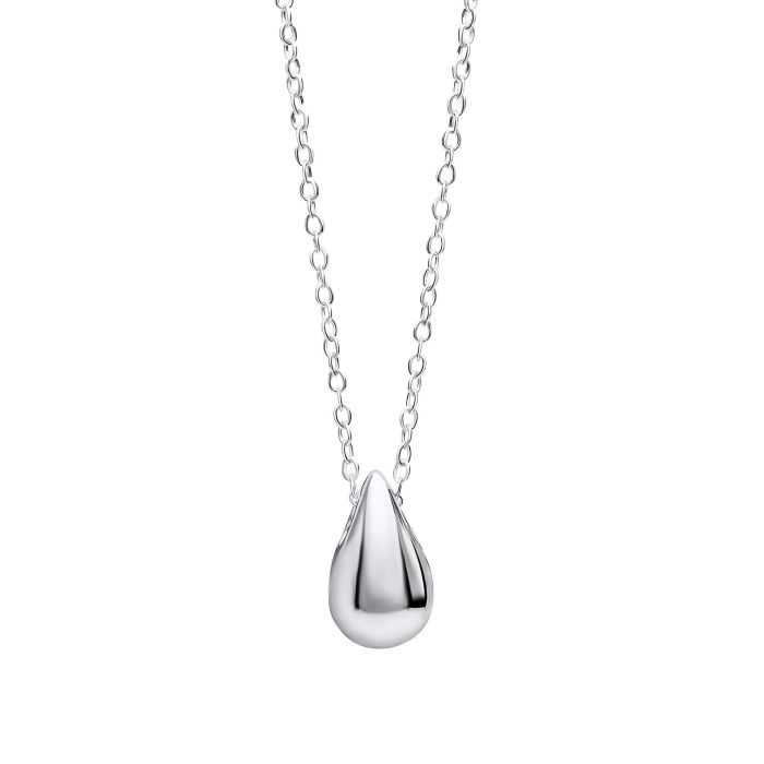Sterling Silver Solid Teardrop Necklace