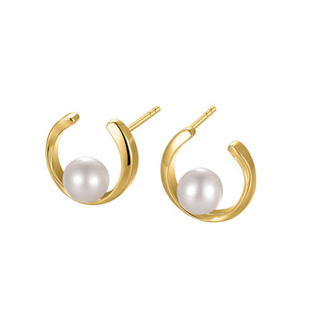 Nana Kay - Pearl Open Circle Earrings