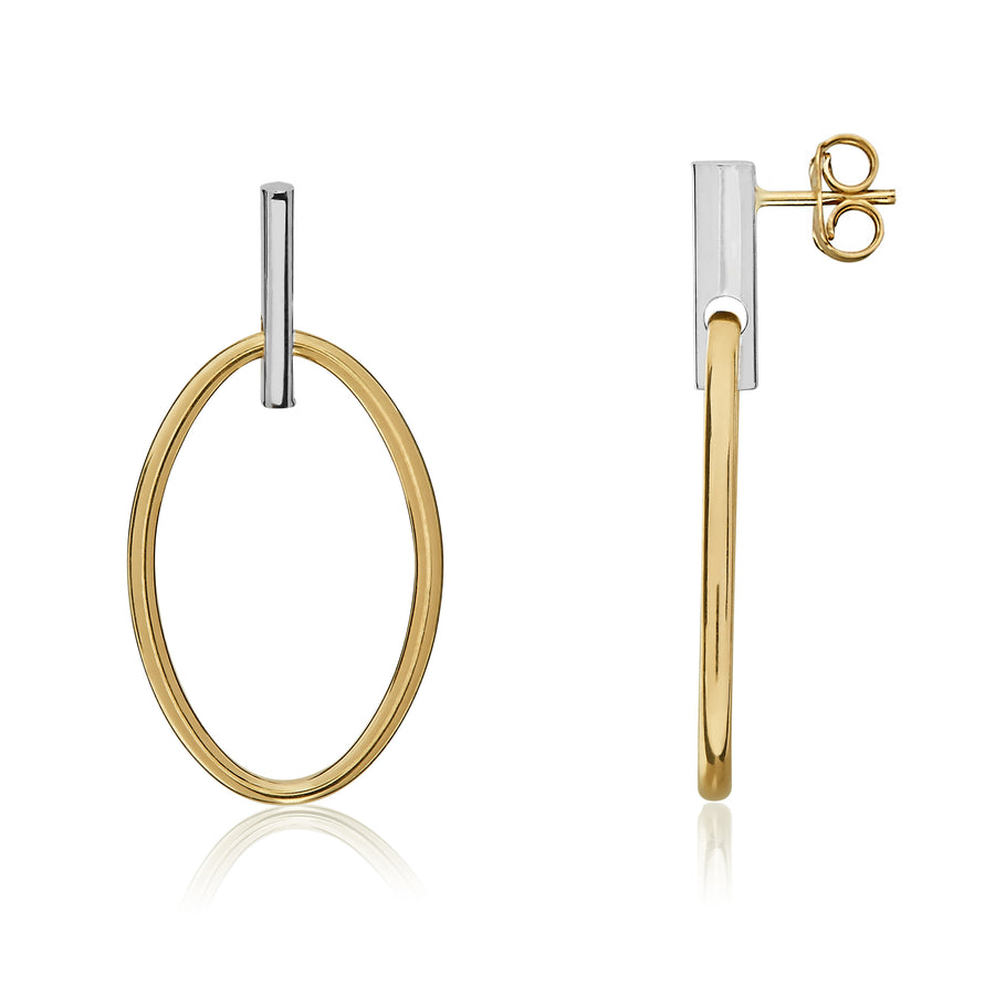 9ct Oval Drop Earrings