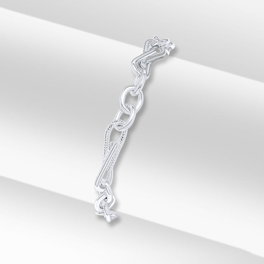 Silver Trombone Twist Bracelet