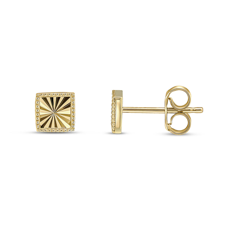 9ct Gold Square Stud Earrings
