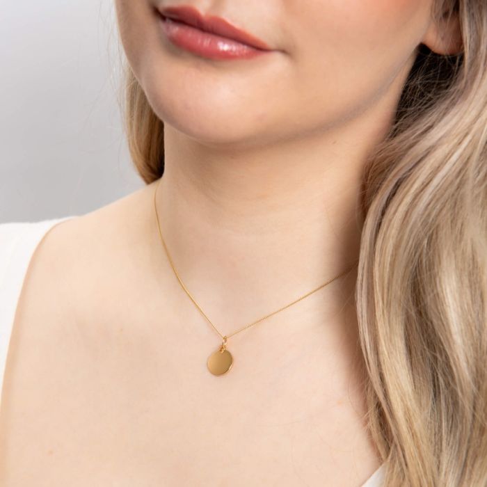 Silver Gold Plated Disc Pendant