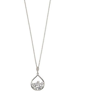 Sterling Silver Cz Teardrop Pendant