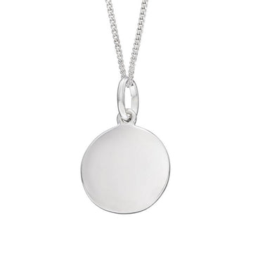 Sterling Silver Round Disc Necklace