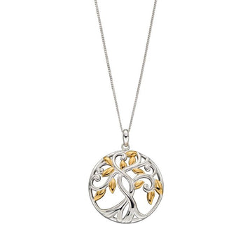 Sterling Silver Tree of Life Gold Plate Pendant
