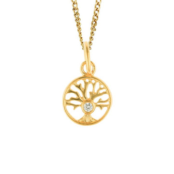 Sterling Silver Gold Plated Tree of Life Necklace
