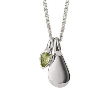 Silver August Birthstone Necklace