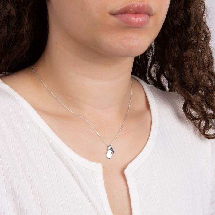Silver September Birthstone Necklace