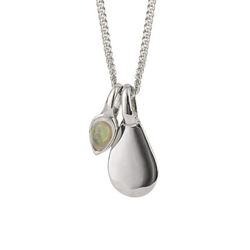 Silver October Birthstone Necklace
