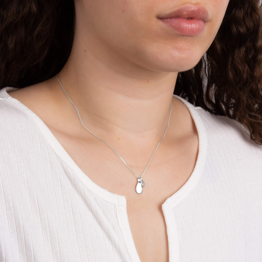 Silver October Birthstone Necklace