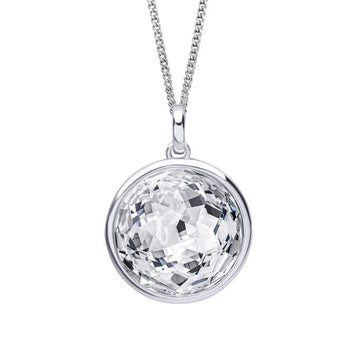 Sterling Silver Rose Cut Crystal Pendant