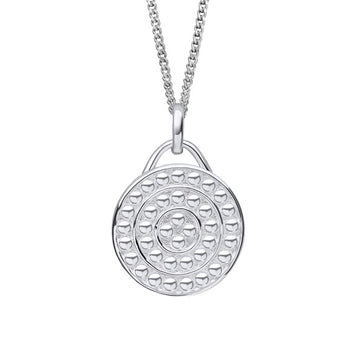 Sterling Silver Textured Circular Channel Pendant