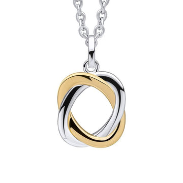 Silver Gold Plated Woven Circle Pendant