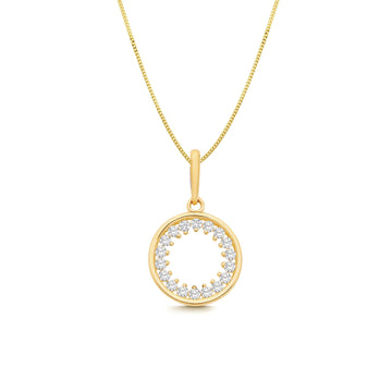 9ct Gold Open CZ Circle Necklace