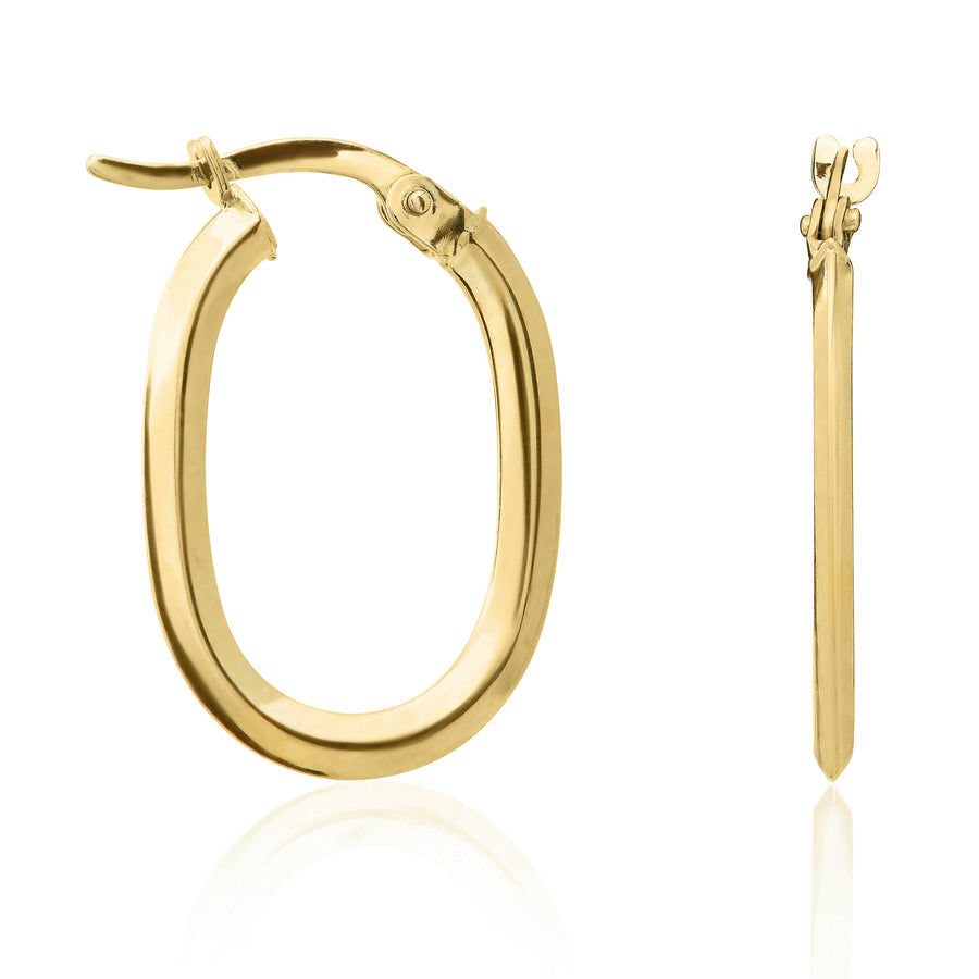 9ct Oval Hoop Earrings