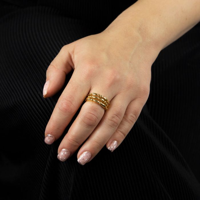 Sterling Silver Gold Plated Flower Bud Ring