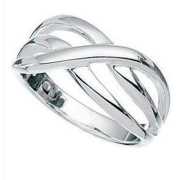 Sterling Silver Crossover Ring