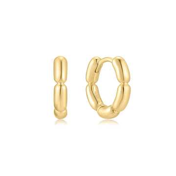 Ania Haie - Gold Segmented Puffy Huggie Hoop Earrings