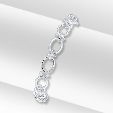 Silver Oval Knot Bracelet