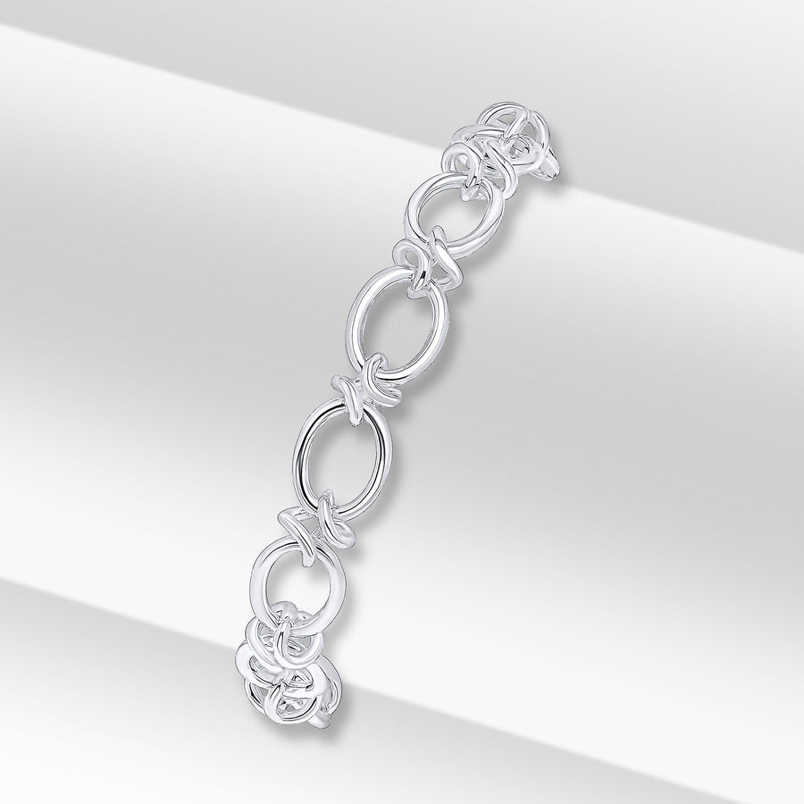 Silver Oval Knot Bracelet