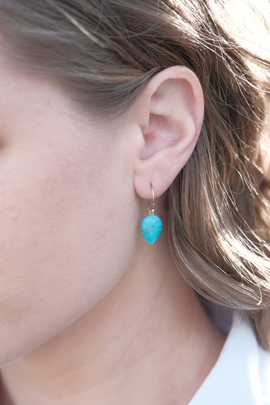Mary-K - Gold Turquoise Cone Earrings