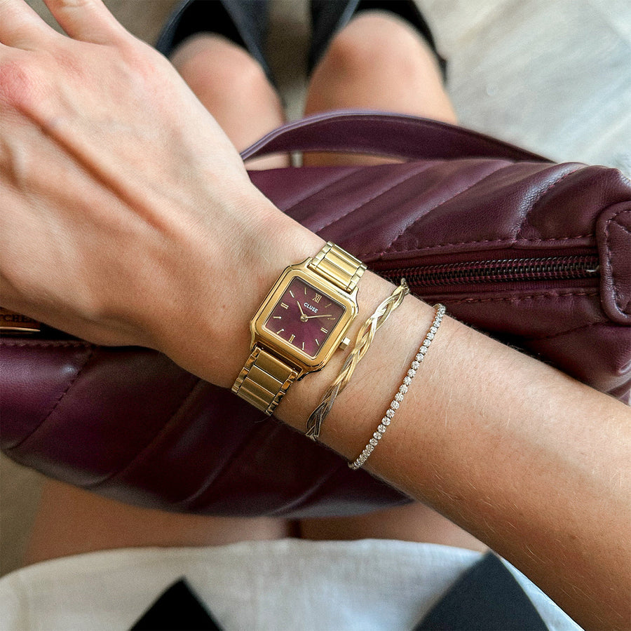 Cluse - Gracieuse Petite Watch Steel, Dark Cherry, Gold Colour