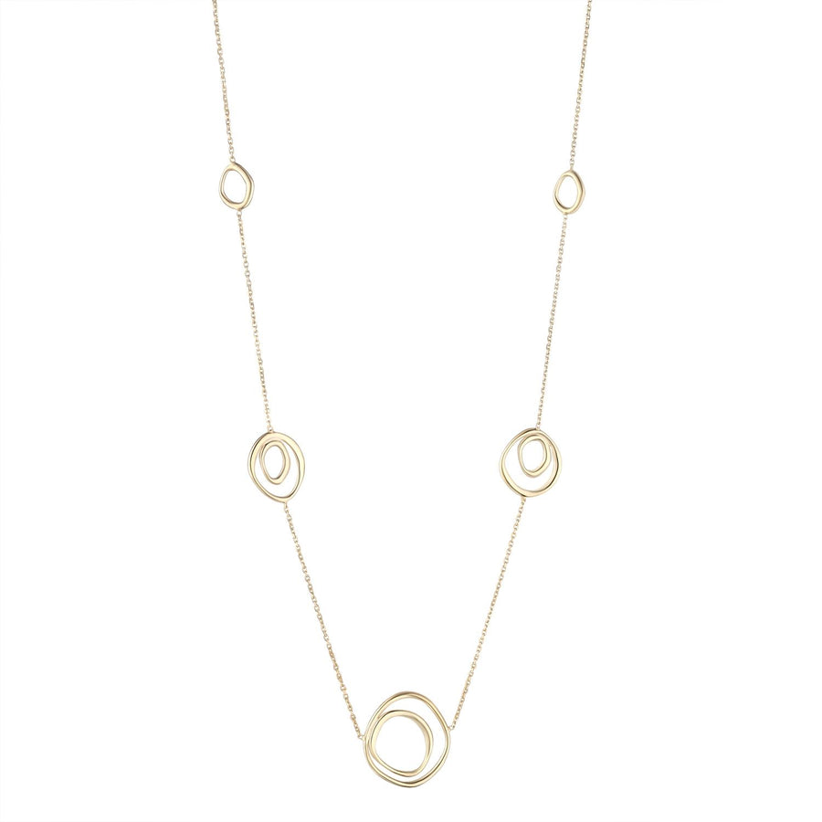 9ct Yellow Gold 5 Spiral Necklace