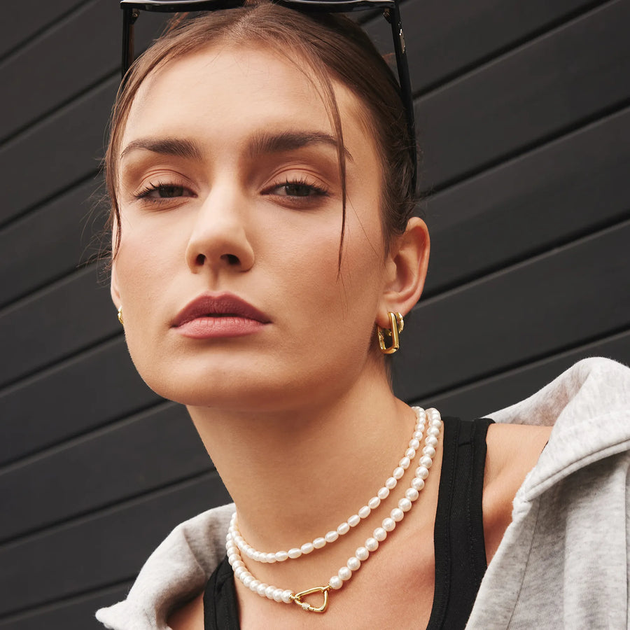 Ania Haie - Gold Segmented Puffy Huggie Hoop Earrings