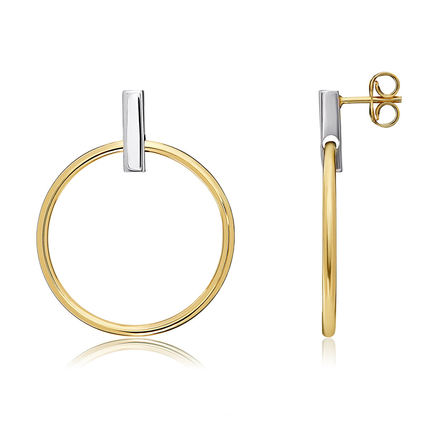 9ct Circle Drop Earrings