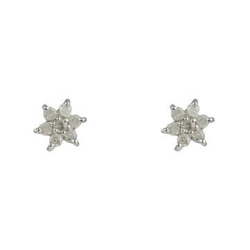 Diamond Flower Cluster Earrings