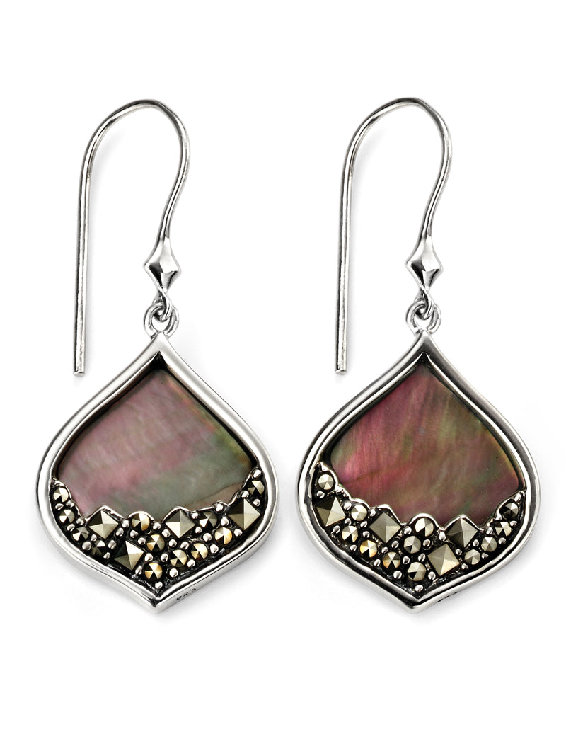 Marcasite Mother of Pearl Earrings