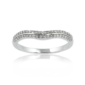 18ct White Gold Shaped Wedding Ring