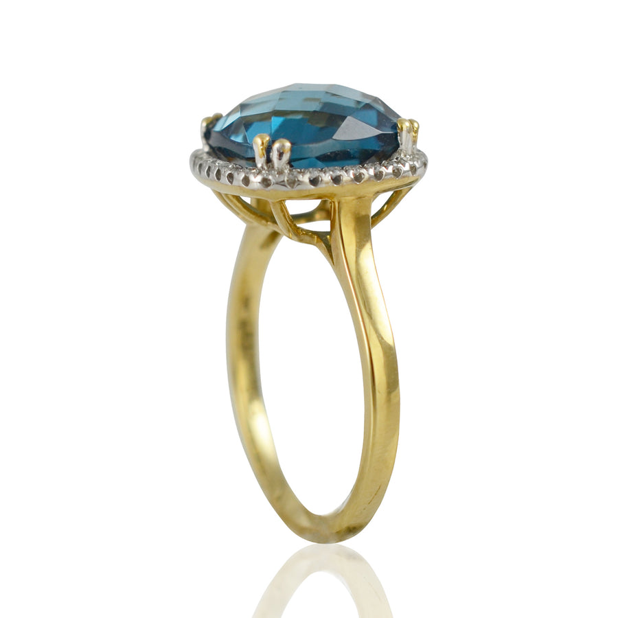 London Blue Topaz & Diamond Ring