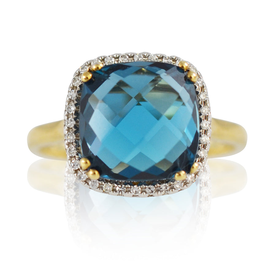London Blue Topaz & Diamond Ring
