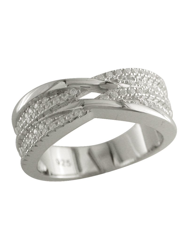 Sterling Silver Crossover Band Ring