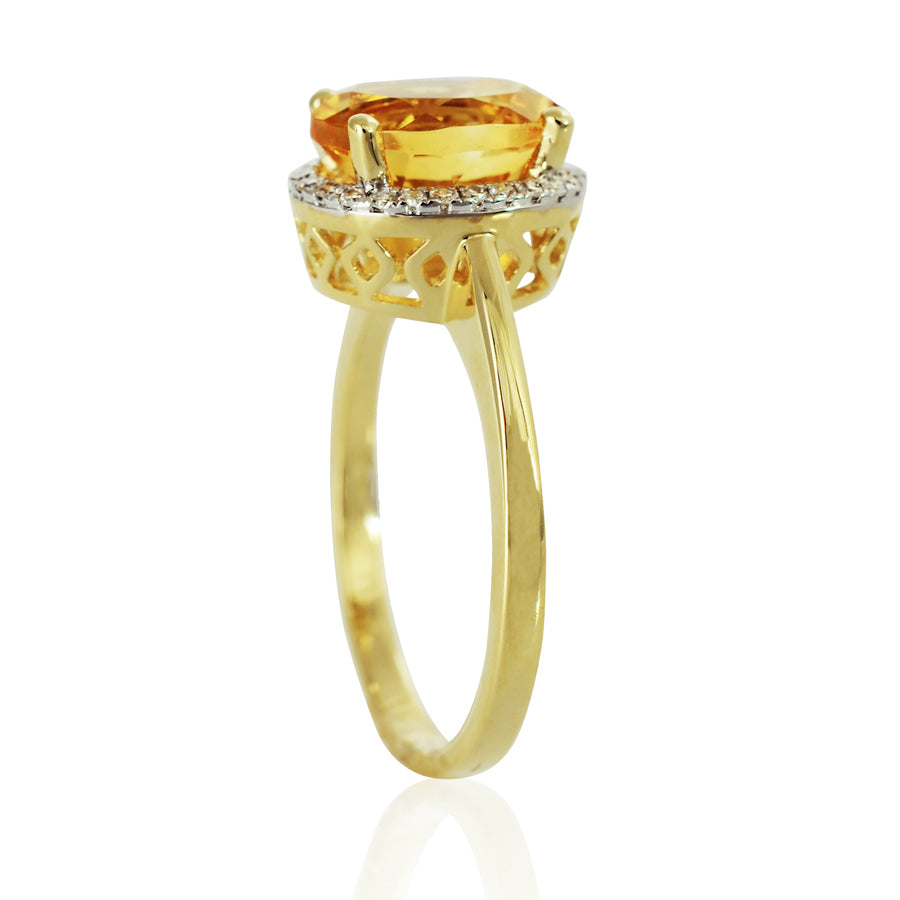 Citrine & Diamond Ring