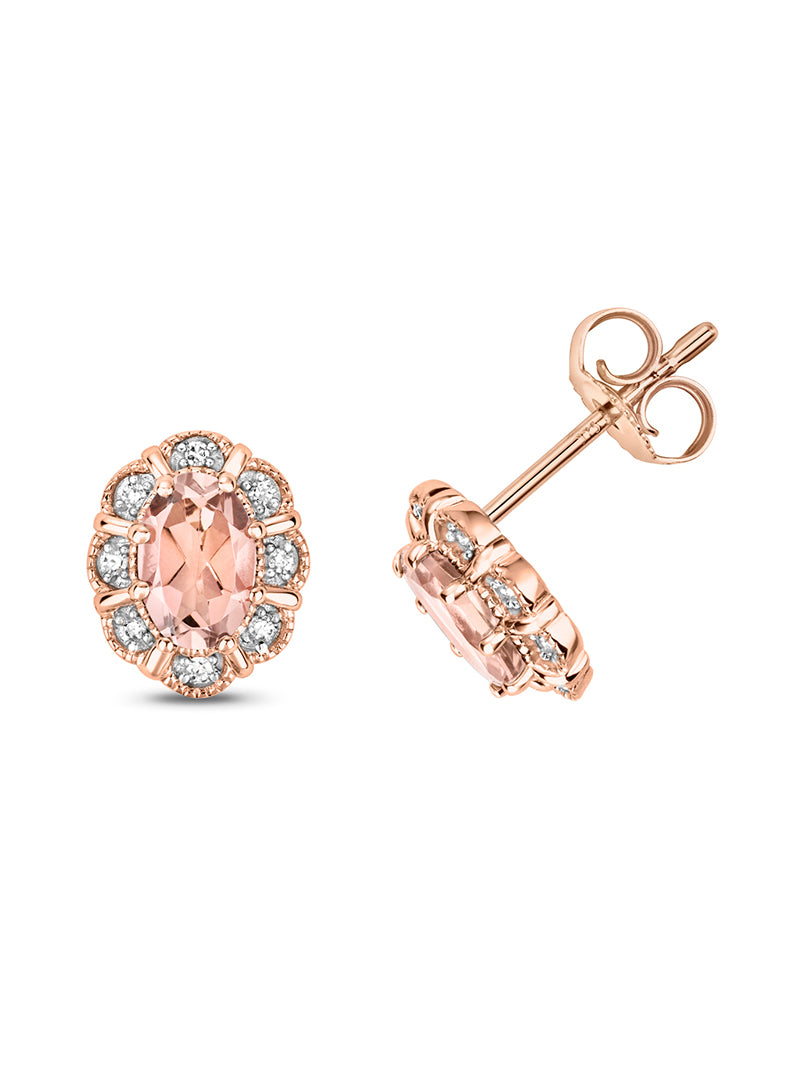 Morganite & Diamond Earrings
