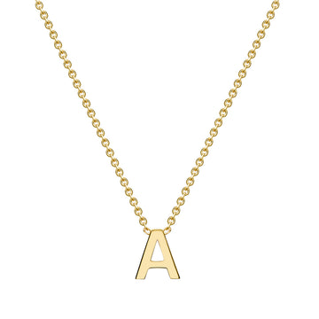 9ct Gold Initial Necklace A