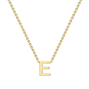 9ct Gold Initial Necklace E