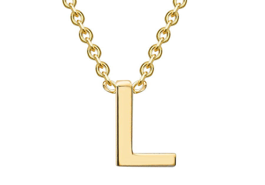 9ct Gold Initial Necklace L