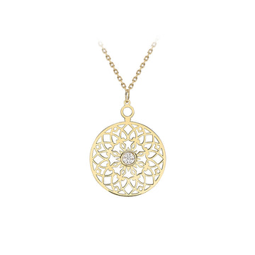 9ct Yellow Gold Cutout Disc Necklace