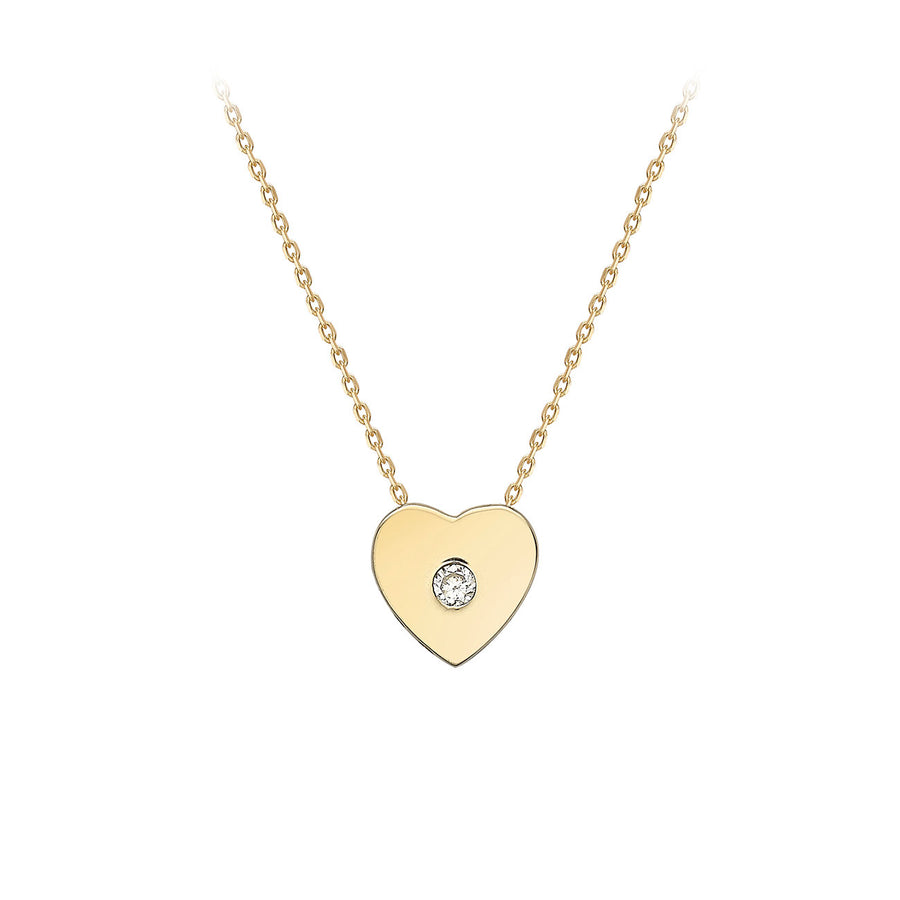 9ct Gold Heart Slider CZ Necklace