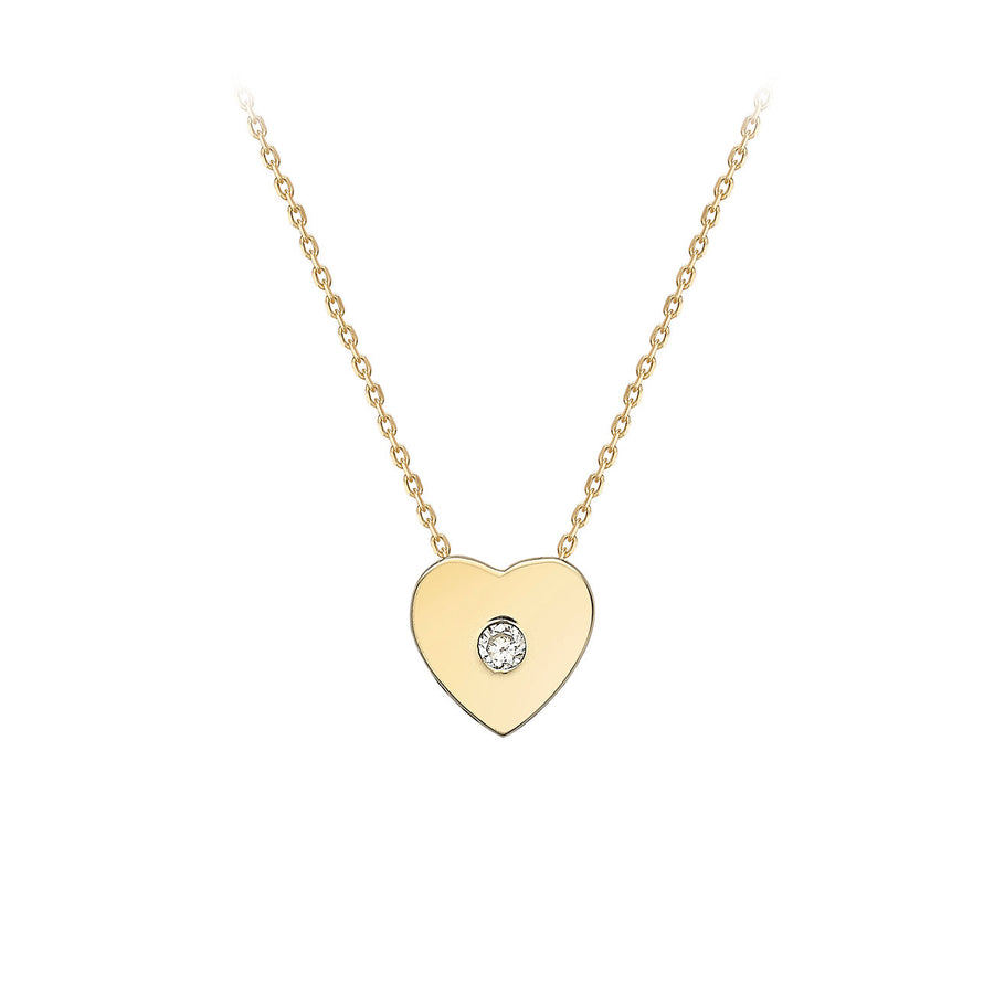 9ct Gold Heart Slider CZ Necklace