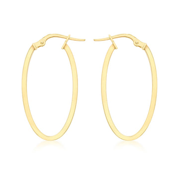 9ct Oval Hoop Earrings