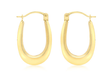 9ct Oval Hoop Earrings