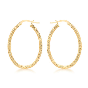 9ct Oval Hoop Earrings