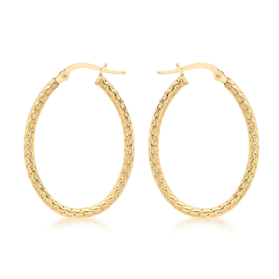 9ct Oval Hoop Earrings