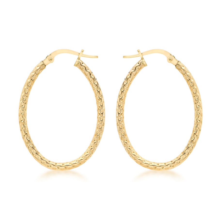 9ct Oval Hoop Earrings